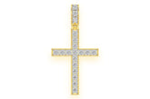 14K Gold Diamond Cross Pendant - 0.75 CTW