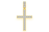 14K Gold Diamond Cross Pendant - 0.75 CTW