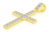 14K Gold Diamond Cross Pendant - 0.75 CTW