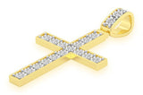 14K Gold Diamond Cross Pendant - 0.75 CTW