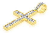 Miracle Set Large 10K Gold Cross Pendant Handcrafted Diamond Jewelry