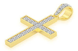 Miracle Set Large 10K Gold Cross Pendant Handcrafted Diamond Jewelry