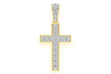 Natural Diamond 14K Gold Cross Pendant - Delicate 0.25 CTW