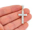 Natural Diamond 14K Gold Cross Pendant - Delicate 0.25 CTW
