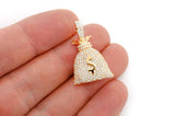 Money Bag Diamond Pendant 14k Solid Gold - 1.50 CTW