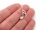Semiquaver Musical Note Diamond Pendant 14k Solid Gold - 0.50 CTW