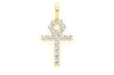Ankh Diamond Pendant 14K Solid Gold - 0.28 CTW