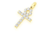 Ankh Diamond Pendant 14K Solid Gold - 0.28 CTW