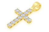 Cross Diamond Pendant 14K Solid Gold - 3.75 CTW