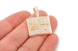 Open BIBLE Book Diamond Pendant 10K Solid Gold - 2.00 CTW