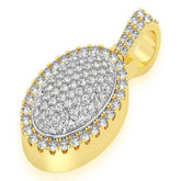 Oval Pillow Double Layer Diamond Pendant 14k Solid Gold - 2.60 CTW