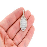 Oval Pillow Double Layer Diamond Pendant 14k Solid Gold - 2.60 CTW