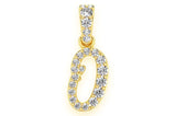 Custom Letter O Diamond Pendant iced out 10K Solid Gold - 0.20 CTW