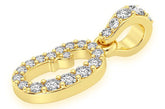 Custom Letter O Diamond Pendant iced out 10K Solid Gold - 0.20 CTW