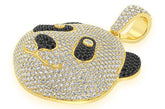 Panda Face White & Black Diamond Pendant 14k Solid Gold - 7.00 CTW