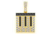 Piano Black & White Diamond Pendant 14k Solid Gold - 0.75 CTW