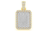 Pillow Double Layer Diamond Pendant 14k Solid Gold - 3.15 CTW