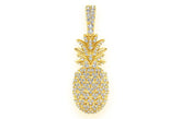 Pineapple Diamond Pendant 14k Solid Gold - 0.60 CTW