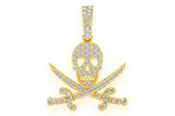Skull Diamond Pendant 10K Solid Gold - 0.35 CTW
