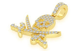 Skull Diamond Pendant 10K Solid Gold - 0.35 CTW