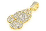Praying Hands Diamond Pendant 14K Solid Gold - 3.25 CTW