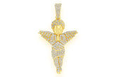 Praying Angel Diamond Pendant 14K Solid Gold - 1.20 CTW