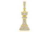 Queen Chess Piece Diamond Pendant 14k Solid Gold - 0.75 CTW