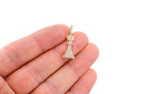 Queen Chess Piece Diamond Pendant 14k Solid Gold - 0.75 CTW