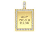 Rectangular Picture Diamond Pendant 14k Solid Gold - 3.30 CTW