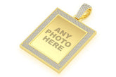 Rectangular Picture Diamond Pendant 14k Solid Gold - 3.30 CTW