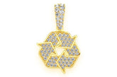 Recycle Symbol Diamond Pendant 10K Solid Gold - 0.55 CTW
