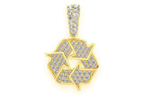 Recycle Symbol Diamond Pendant 10K Solid Gold - 0.55 CTW