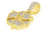 Recycle Symbol Diamond Pendant 10K Solid Gold - 0.55 CTW