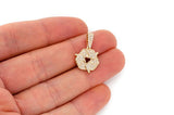 Recycle Symbol Diamond Pendant 10K Solid Gold - 0.55 CTW