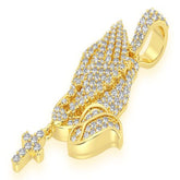 Praying Hands Diamond Pendant 14K solid Gold - 1.50 CTW