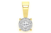 Mosaic Diamond Pendant 14k Solid Gold - 0.15 CTW