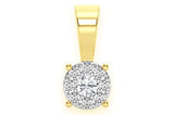 Mosaic Diamond Pendant 14k Solid Gold - 0.15 CTW