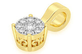 Mosaic Diamond Pendant 14k Solid Gold - 0.15 CTW