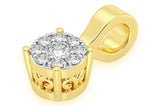 Mosaic Diamond Pendant 14k Solid Gold - 0.15 CTW