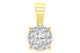 Mosaic Diamond Pendant 14k Solid Gold - 0.75 CTW