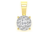 Mosaic Diamond Pendant 14k Solid Gold - 0.75 CTW