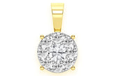 Mosaic Diamond Pendant 14k Solid Gold - 0.75 CTW
