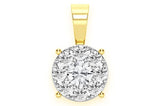 Mosaic Diamond Pendant 14k Solid Gold - 0.75 CTW