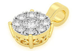 Mosaic Diamond Pendant 14k Solid Gold - 0.75 CTW