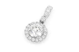 Round Halo Diamond Pendant 14k Solid Gold - 1.25 CTW