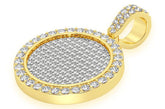 Round Medallion Diamond Pendant 14k Solid Gold - 2.00 CTW