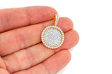 Round Medallion Diamond Pendant 14k Solid Gold - 2.00 CTW