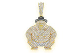 Sumo Wrestler Diamond Pendant 14k Solid Gold - 3.75 CTW