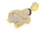 Sumo Wrestler Diamond Pendant 14k Solid Gold - 3.75 CTW