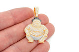 Sumo Wrestler Diamond Pendant 14k Solid Gold - 3.75 CTW